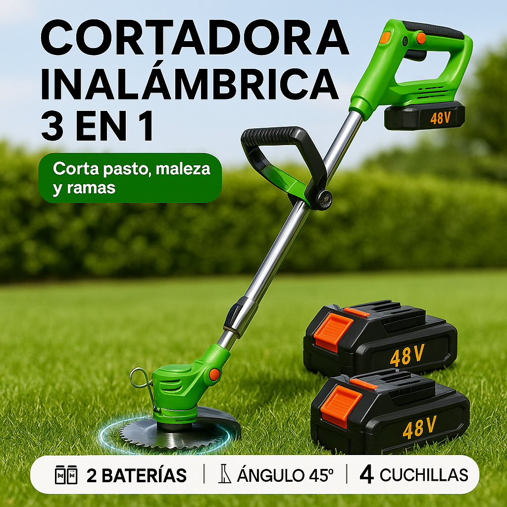 Cortadora Inalámbrica Recargable TurboBlade™ + 2 Baterías de 48V [ÚLTIMAS UNIDADES]