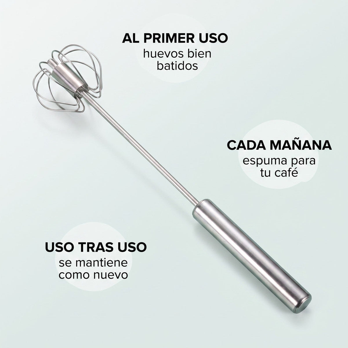 Batidor semiautomático de acero inoxidable GiraMix™