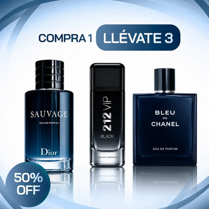 Combo 3 perfumes masculinos de lujo: compra 1 y llévate 3