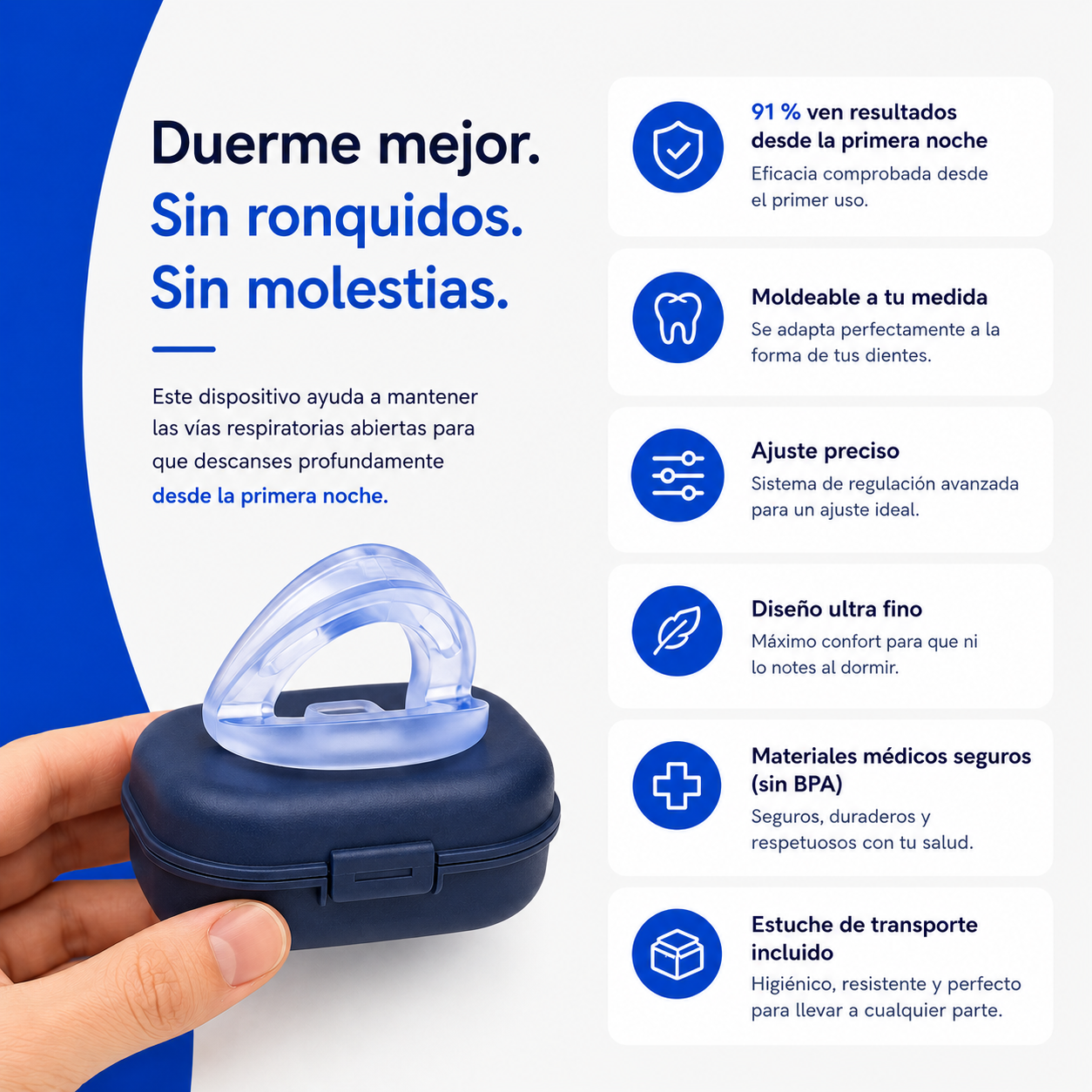SleepQuiet boquilla anti-ronquidos